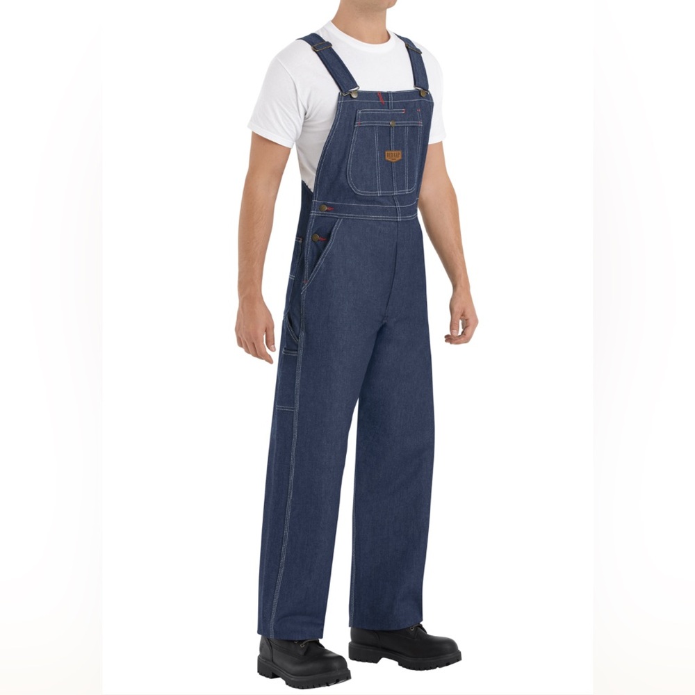 NWT Red Kap Men's Farm Outdoors Denim Blue Jean Bib Overalls 40 x 32